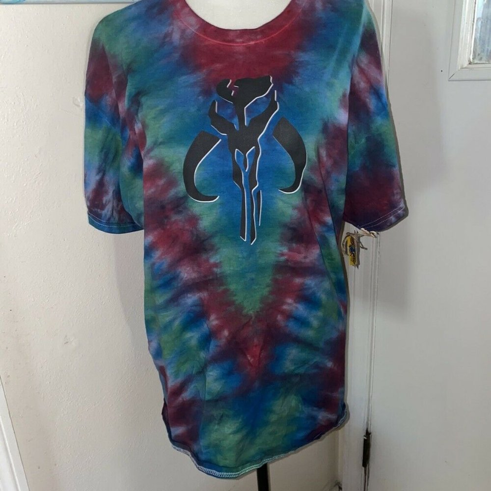 Star Wars Mandalorian Bounty Hunter Boba Fett Tie Dye XL T-shirt